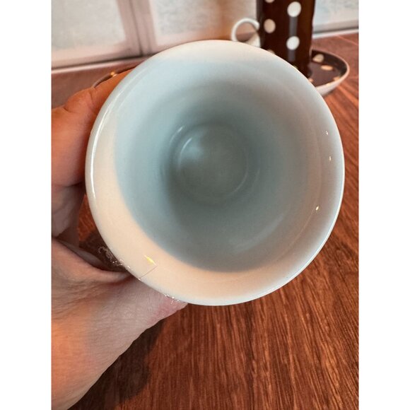 Set of 2 Fitz & Floyd Brown & White Polka Dot Espresso Cups and Saucers - Picture 11 of 11